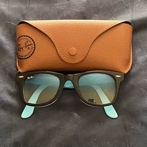 Black and Teal Ray-Ban Sunglasses